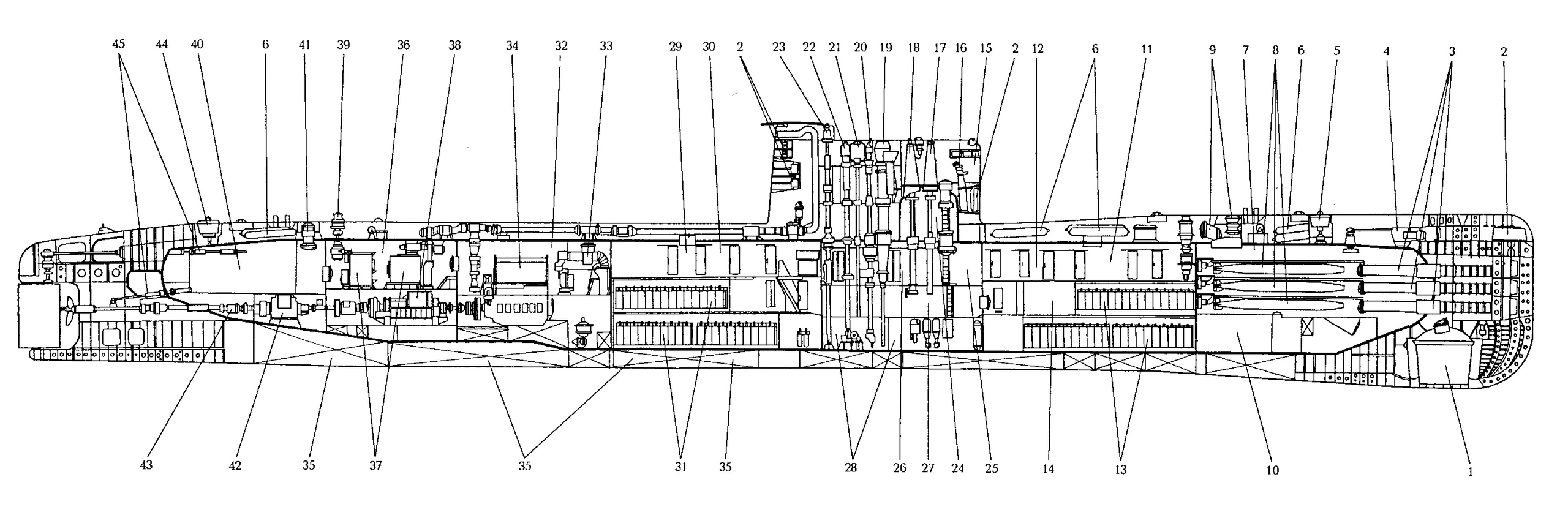 Схема подводной лодки 641Б